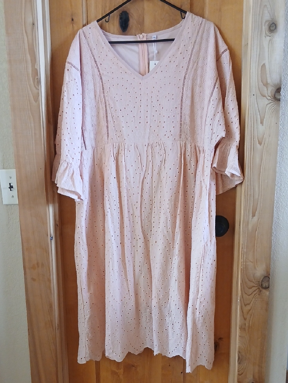 Peachy-Pink Flowy Midi Dress